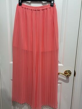 Pleated Coral Maxi Skirt - Women Victoria’s Secret size 4